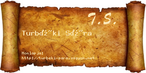 Turbéki Sára névjegykártya