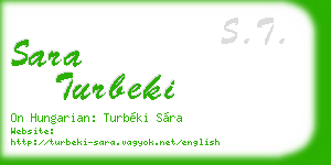 sara turbeki business card