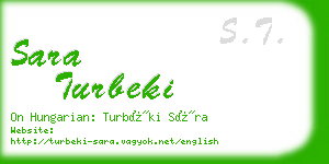 sara turbeki business card